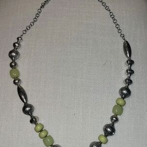 Silver and Cream Beaded Necklace